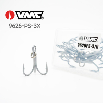 Set željeznih udica za ribolov mamcima, VMC 9626PS trostruko ojačane, s bodljama, 10 kom u vrećici