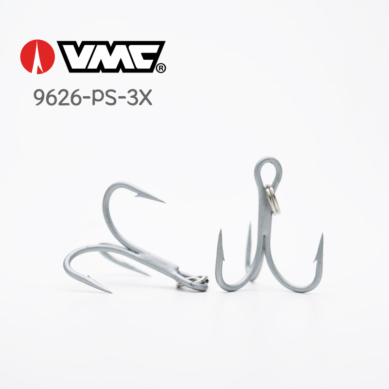Set željeznih udica za ribolov mamcima, VMC 9626PS trostruko ojačane, s bodljama, 10 kom u vrećici