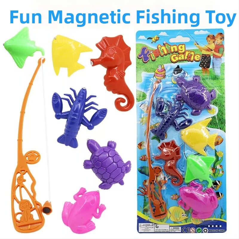 Set de jucării magnetice de pescuit pentru copii - jucărie educativă din plastic pentru apă, dezvoltă coordonarea mână-ochi și interacțiunea părinte-copil, potrivit pentru 4-6 ani