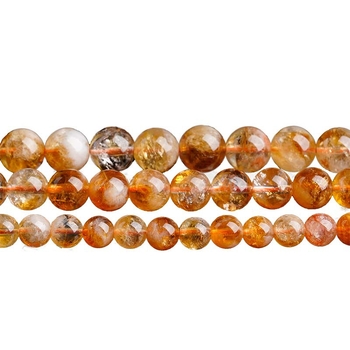 Mărgele de cristal citrin — mărgele libere, rotunde, lustruite pentru bijuterii DIY