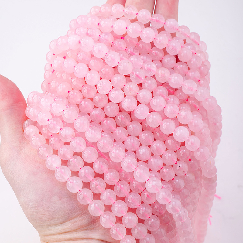 Prirodne hibiskus ružičaste kristalne perle, A-klase slobodne perle, polu završeni dugi niz, za DIY nakit, dizajn breskvinog cvijeta