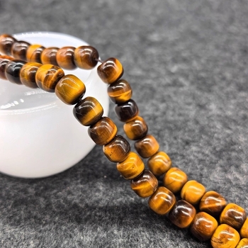 Accesorii bijuterii DIY – mărgele din piatră ochi de tigru, formă de măr, lustruite, semi-finisate