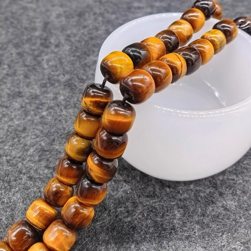 Accesorii bijuterii DIY – mărgele din piatră ochi de tigru, formă de măr, lustruite, semi-finisate