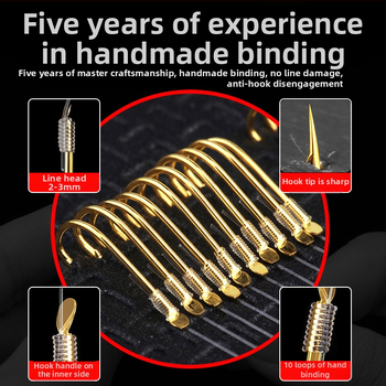 Yingke Karpų žvejybos kabliukų rinkinys – auksiniu dangteliu dvigubas kabliukas, aštrus, anti-sukimas
