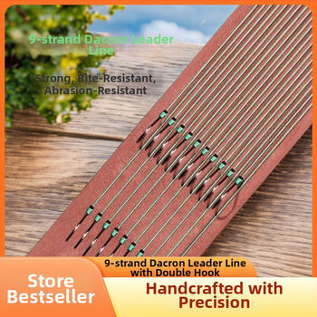 BORVE Žvejybos kabliukų rinkinys, 9 vienetai rankomis surištų dvigubų kabliukų, Dali Ma apatinė linija, su erškėčiais, tinkamas tvenkiniams ir rezervuarams