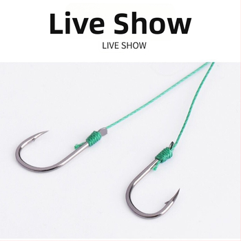 BORVE Žvejybos kabliukų rinkinys, 9 vienetai rankomis surištų dvigubų kabliukų, Dali Ma apatinė linija, su erškėčiais, tinkamas tvenkiniams ir rezervuarams