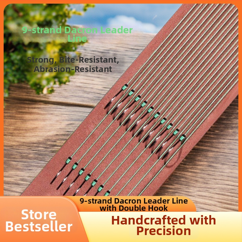 BORVE Žvejybos kabliukų rinkinys, 9 vienetai rankomis surištų dvigubų kabliukų, Dali Ma apatinė linija, su erškėčiais, tinkamas tvenkiniams ir rezervuarams