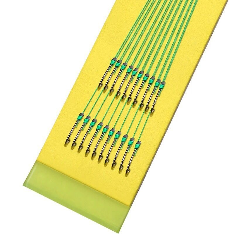 BORVE Žvejybos kabliukų rinkinys, 9 vienetai rankomis surištų dvigubų kabliukų, Dali Ma apatinė linija, su erškėčiais, tinkamas tvenkiniams ir rezervuarams