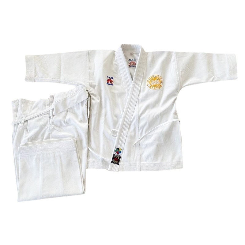 Vaikų karate kostiumas, 10-12 oz drobė, KATA stilius, aukštas juosmuo, siuvinėjimas