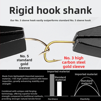 Yingke žvejybos kabliukų rinkinys su manžetu, dvigubas kabliukas, su dantimis, prieš susivėlimą