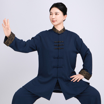 Suaugusiųjų Taijiquan komplektas – kanapių-polistierio audinys, unisex, skirtas Taijiquan ir Baduanjin
