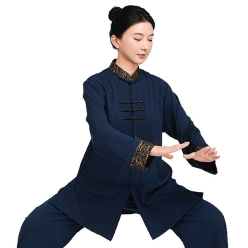 Suaugusiųjų Taijiquan komplektas – kanapių-polistierio audinys, unisex, skirtas Taijiquan ir Baduanjin