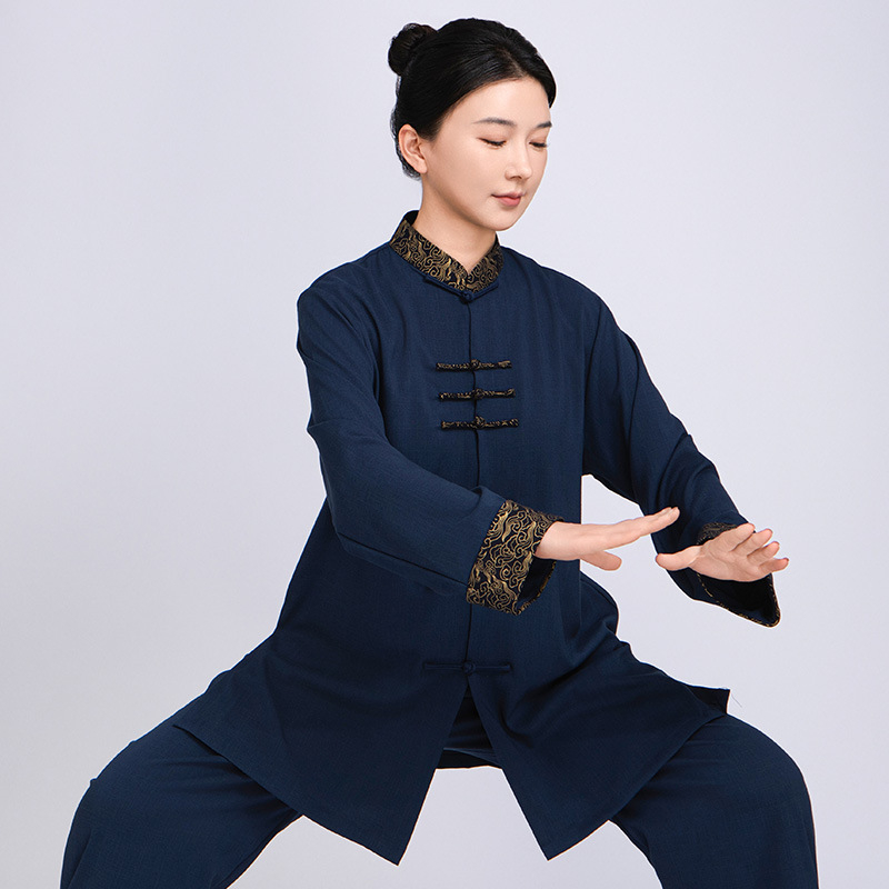 Suaugusiųjų Taijiquan komplektas – kanapių-polistierio audinys, unisex, skirtas Taijiquan ir Baduanjin