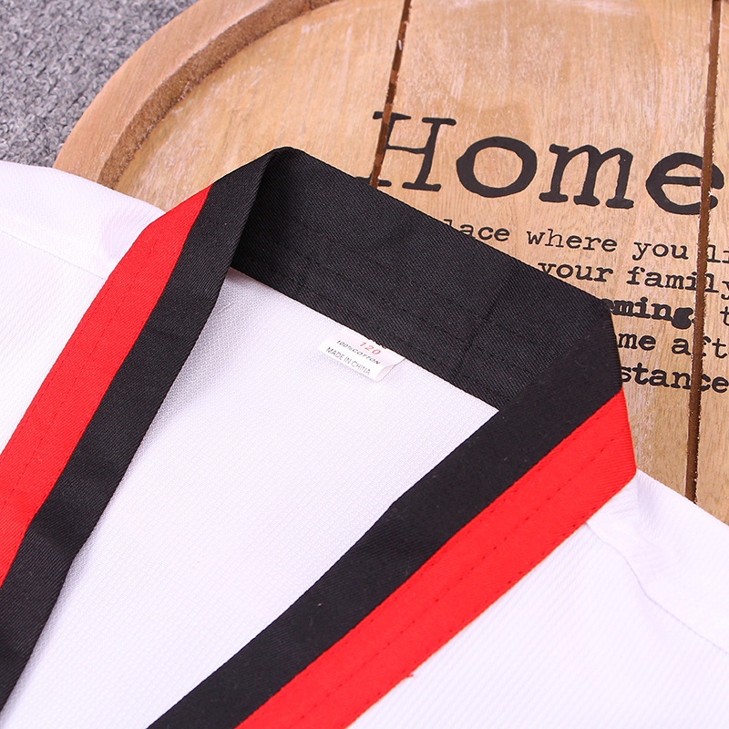 Taekwondo apģērbs treniņiem – svītru raksts, kokvilnas-poliesteru maisījums, garas un īsas piedurknes, bērniem un pieaugušajiem