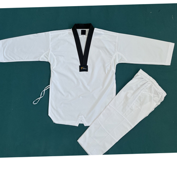 Taekwondo kostīms bērniem un pieaugušajiem, kokvilnas maisījums audums 50%, iekšējā oderes kokvilna 50%, sietu dizains, piemērots Taekwondo treniņiem un cīņas mākslai