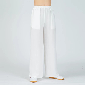Tai Chi kelnės iš lino ir medvilnės, unisex, suaugusiems, kvėpuojančios, tiesaus kirpimo, ilgos, 50% lino