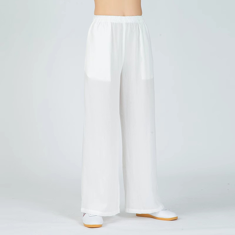 Tai Chi kelnės iš lino ir medvilnės, unisex, suaugusiems, kvėpuojančios, tiesaus kirpimo, ilgos, 50% lino