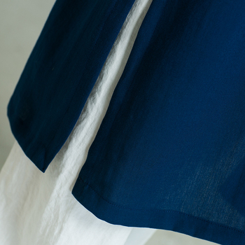 Vyrų Tai Chi lininis chalatas su lino pamušalu, vienos spalvos raštas