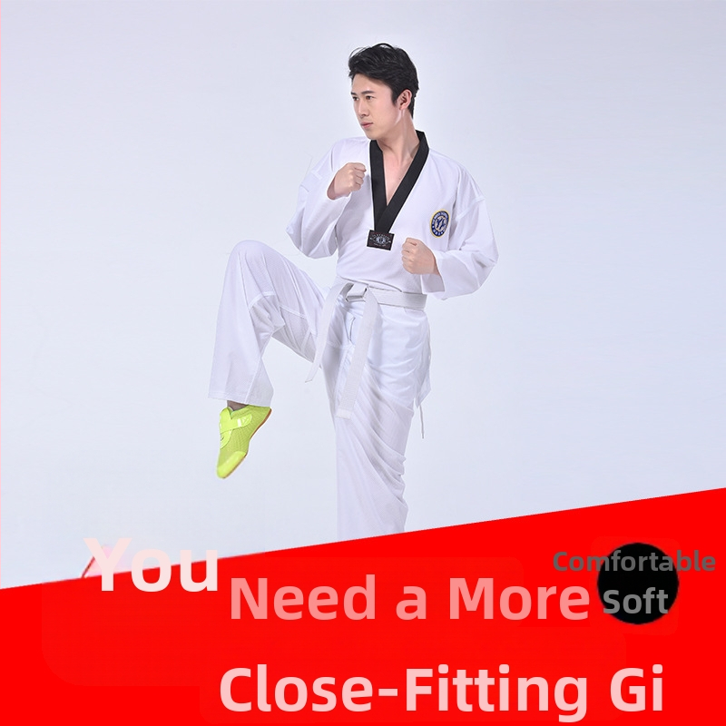 Taekwondo apģērbs pieaugušajiem, unisex treniņu un izrāžu apģērbs, poliester-cottonu maisījums