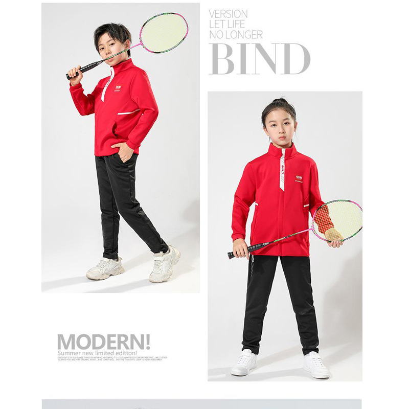 Bērnu ziemas sporta komplekts ar noņemamu stāvvadājošu apkakli, garām piedurknēm, poliestera audums, unisex, piemērots ziemai, pavasarim un rudenim