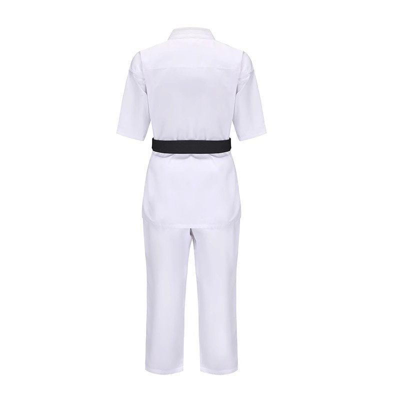 Unisex karate treniņu uniforma ar kokvilnas izšuvumu, garas piedurknes, poliester-kokvilnas audums, iekšējā odere no kokvilnas