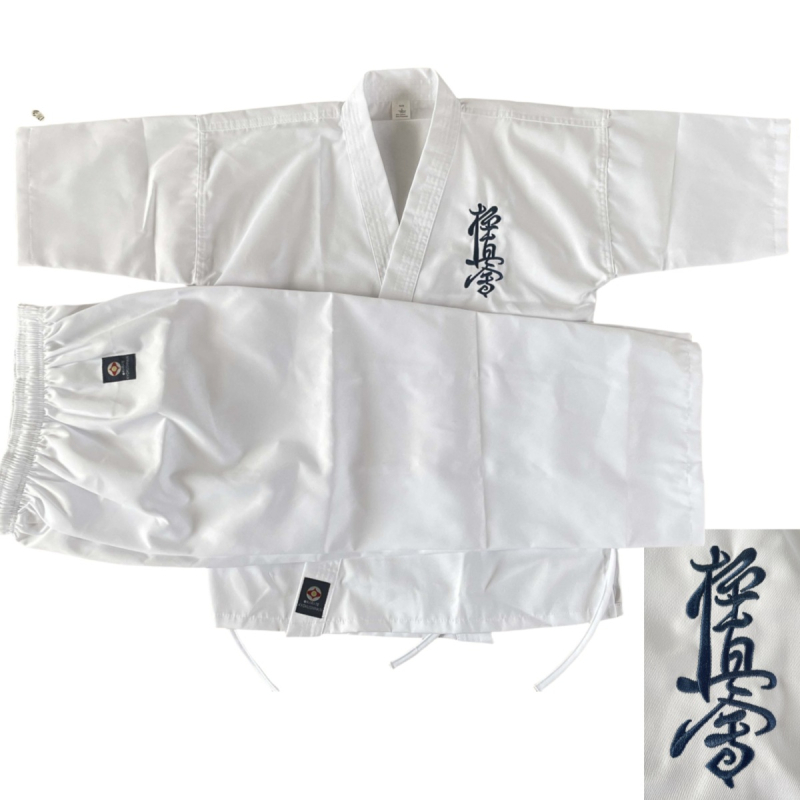 Unisex karate treniņu uniforma ar kokvilnas izšuvumu, garas piedurknes, poliester-kokvilnas audums, iekšējā odere no kokvilnas