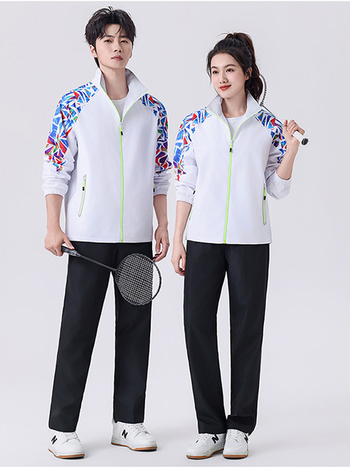 Sporta komplekti ar Broken Flowers motīvu, unisex, garas piedurknes, stāvošā apkakle, poliesters