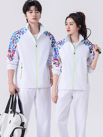 Sporta komplekti ar Broken Flowers motīvu, unisex, garas piedurknes, stāvošā apkakle, poliesters