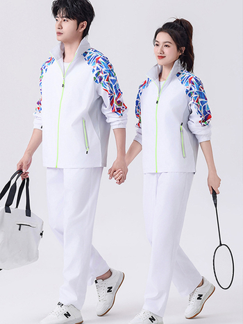 Sporta komplekti ar Broken Flowers motīvu, unisex, garas piedurknes, stāvošā apkakle, poliesters