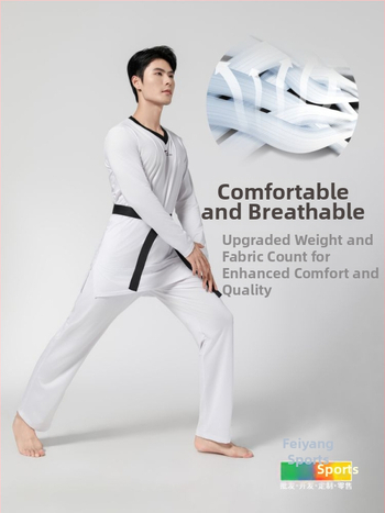 Taekwondo sacensību apģērbs – augsta elastība, Raksts: Broken Flowers, Pielāgota logo, 82% poliestera / 18% elastāns