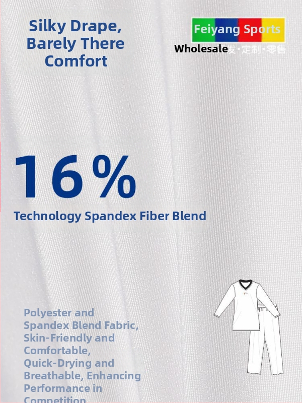 Taekwondo sacensību apģērbs – augsta elastība, Raksts: Broken Flowers, Pielāgota logo, 82% poliestera / 18% elastāns