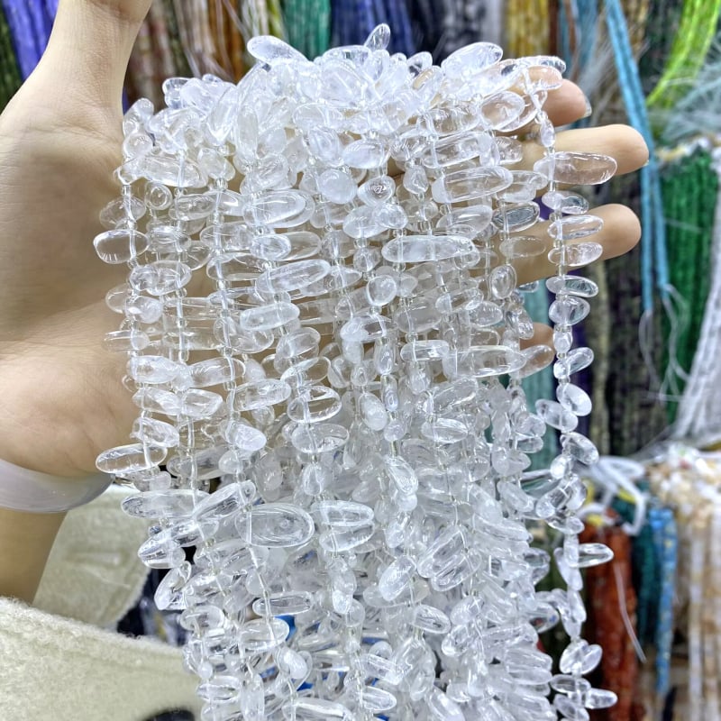 Prirodni bijeli kristalni nepravilan oblik, dugi zubi, neobrađeni granulirani perli za DIY narukvicu i ogrlicu