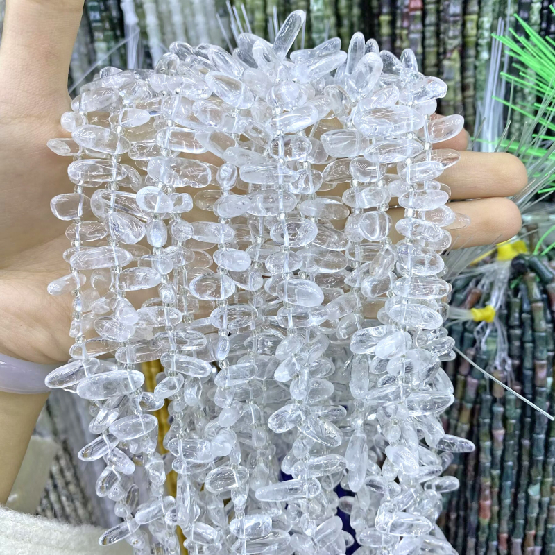 Prirodni bijeli kristalni nepravilan oblik, dugi zubi, neobrađeni granulirani perli za DIY narukvicu i ogrlicu