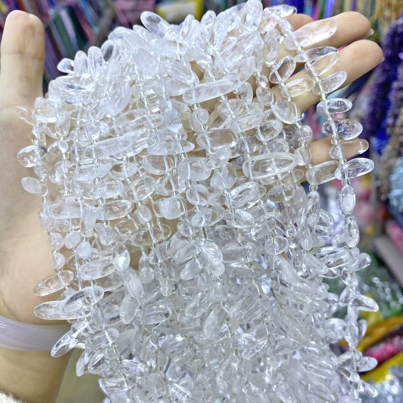 Prirodni bijeli kristalni nepravilan oblik, dugi zubi, neobrađeni granulirani perli za DIY narukvicu i ogrlicu