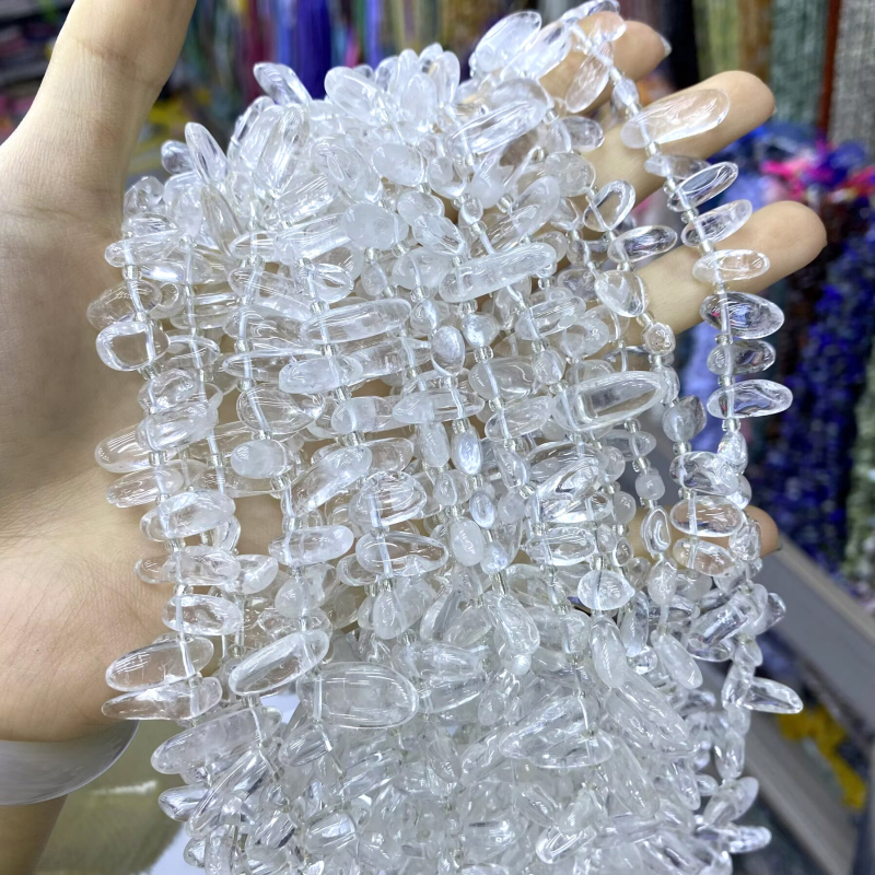 Prirodni bijeli kristalni nepravilan oblik, dugi zubi, neobrađeni granulirani perli za DIY narukvicu i ogrlicu