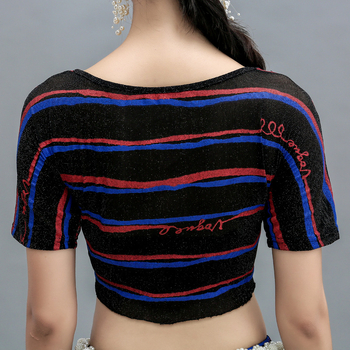 Roba Belly Dance za trening — mrežasti materijal, tiskani uzorak, glavni materijal 80% Spandex, podstava 5% Spandex