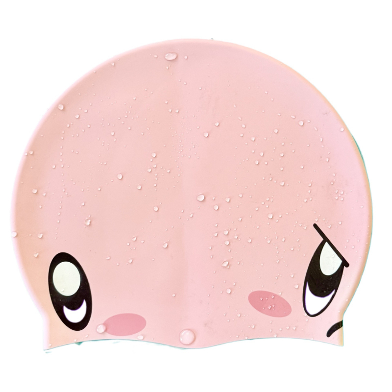 Vaikų plaukimo kepurė su šilko gėlių dekoro – vandeniui atspari, išplėstas burnos angos dydis, modelis 69850