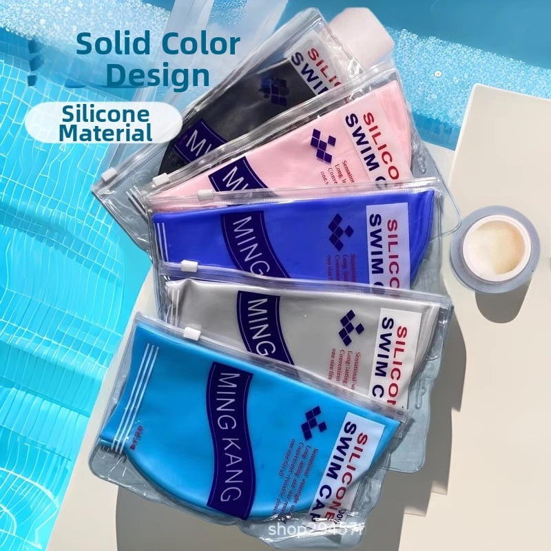 Silikoninė plaukimo kepurė - Unisex, vientisas raštas, suaugusiems