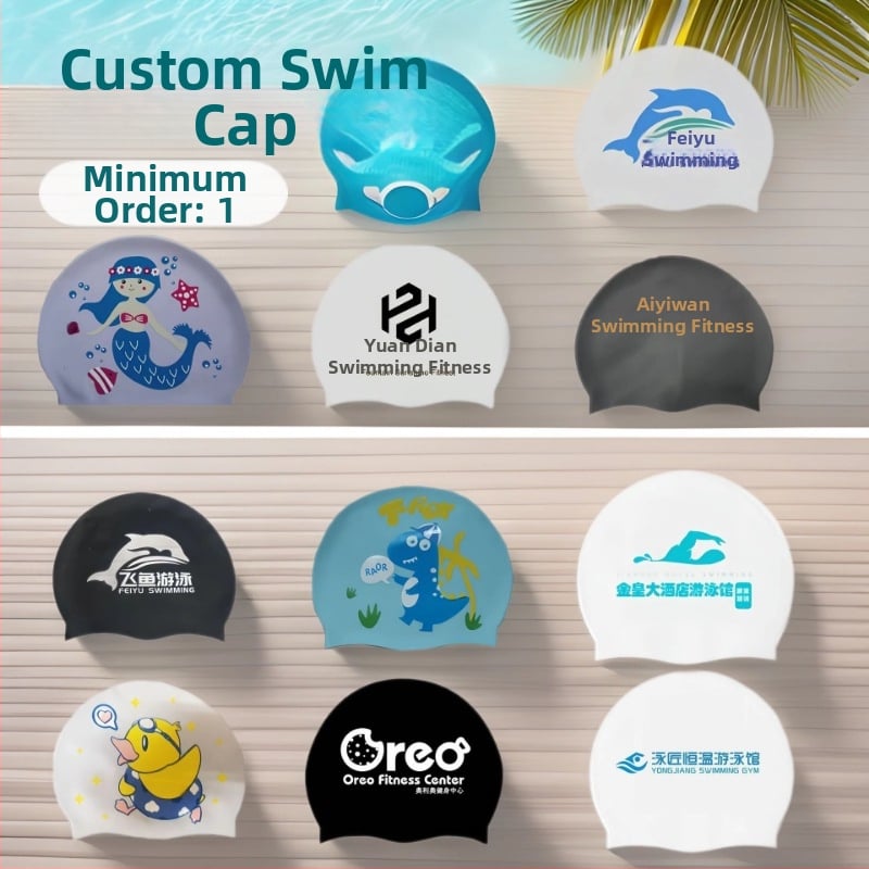 Silikoninė plaukimo kepurė – Reklaminis logotipas, suaugusiems, tinkama plaukiojimui ir vaikščiojimui vandeniu