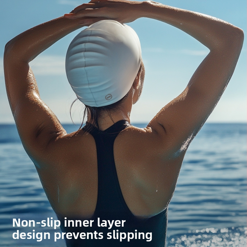 Silikoninė plaukimo kepurė, vandeniui atspari, ilgų plaukų, didelis galvos apimtis, ausų apsauga