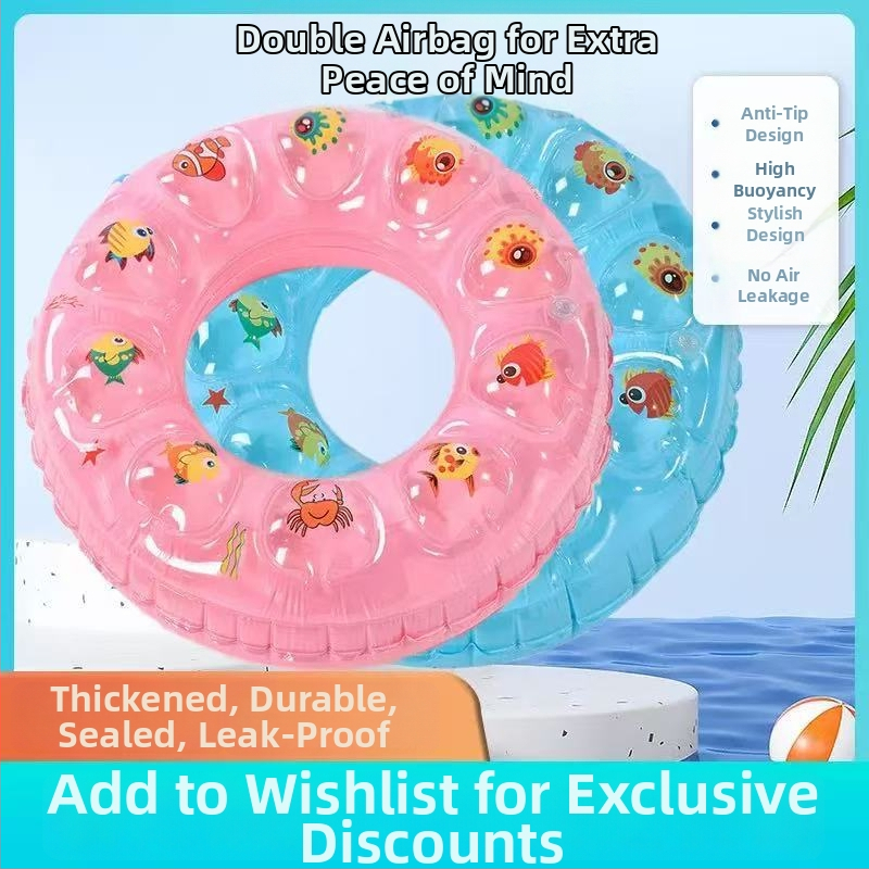 Peldriņķis ar dubultslāņu kristāla dizainu padusē, 15 mm bieza PVC, bērniem