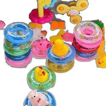 Vaikų plaukimo žiedas su antis formos dizainu – plastikinė vonios žaislas