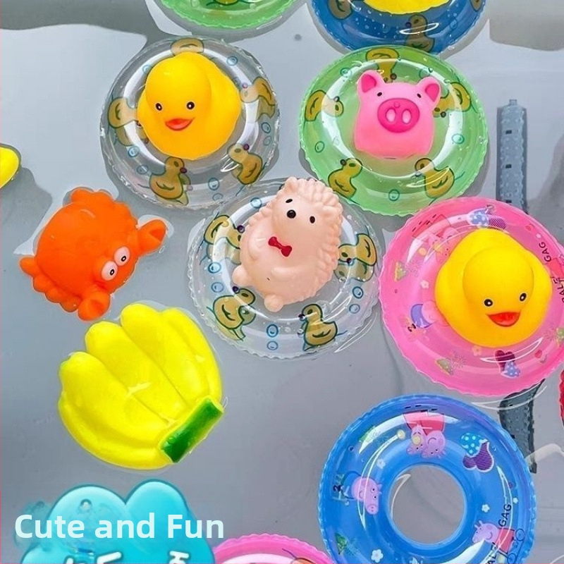 Bērnu peldriņķis ar pīles formu – plastmasas vannas rotaļlieta