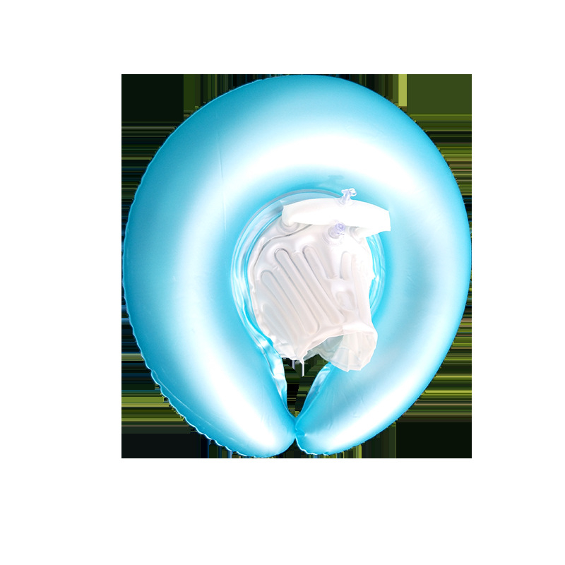 Vaikų plaukimo žiedas su storu dirželiu po pažas, raidžių raštas, PVC