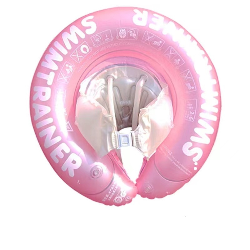 Vaikų plaukimo žiedas su storu dirželiu po pažas, raidžių raštas, PVC