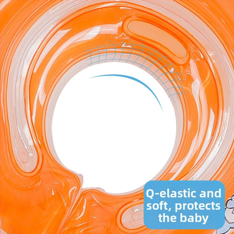 Angel Ward zīdaiņa kakla peldriņķis ar integrētu apkakli baseinam — PVC 0,18, karikatūras raksts, piemērots peldēšanai un uzturēšanās ūdenī