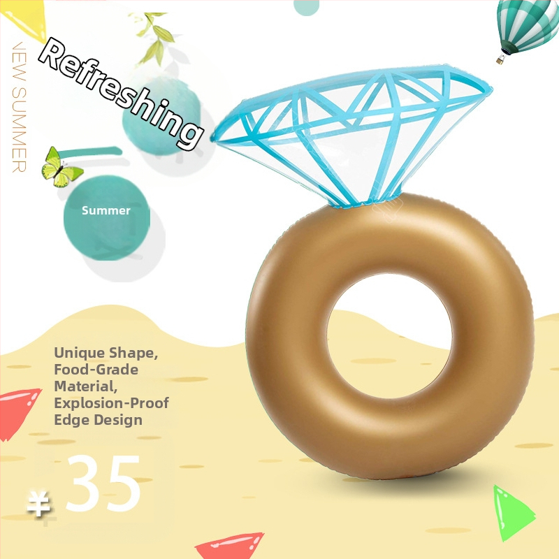 Huiying pieaugušo peldēšanas riņķis, videi draudzīgs PVC, biezums 0,25 mm, svītru raksts