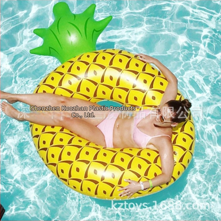 Pieaugušo PVC piepūšamais ananasu peldriņķis (Materiāls: videi draudzīgs PVC, Biezums: 0,25 mm, Raksts: vienkrāsains, Kategorija: peldriņķis)