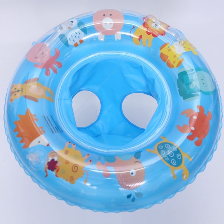 Kūdikių pripučiamas plaukimo žiedas su gyvūnų raštu, pažasties dizainas, nešiojamas ir sulankstomas, ekologiškas PVC 0,2 mm