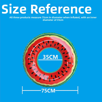 Vaikų pripučiamas plaukimo žiedas su meliono raštu, ekologiškas PVC, 0.18 mm storis, spaudinys, tinkamas plaukimo ir brendanimo veiklai vandenyje